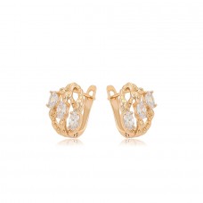 Apzeltīti,klasiski auskari ar mirdzošiem cirkoniem Apzeltīti,klasiski auskari ar mirdzošiem cirkoniem